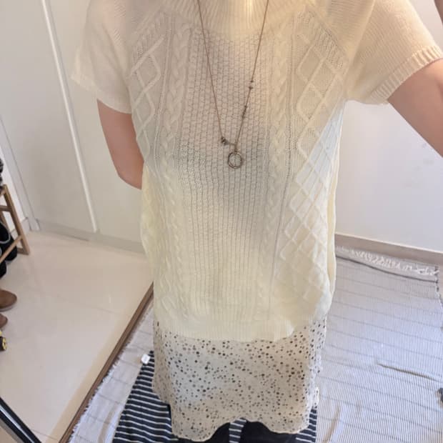 Japanese Vintage Half-Sleeve Knit Top