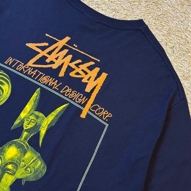 스투시 STUSSY 마스크드 반팔 티셔츠 네이비