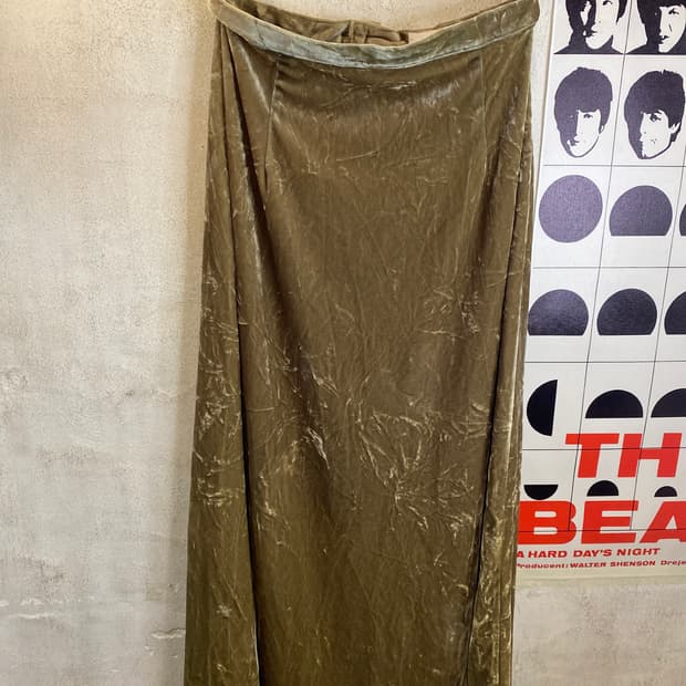 Japan vintage 벨벳 롱스커트 24inch
