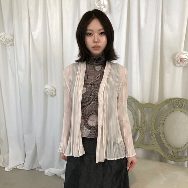 플리츠 아이보리 가디건