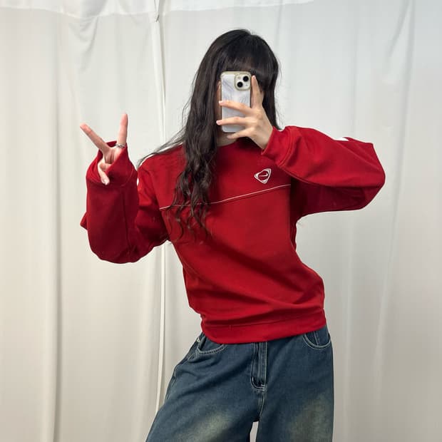 Nike red jersey sweatshirt 