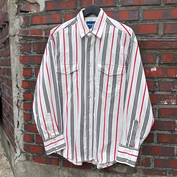 랭글러 웨스턴 스트라이프 셔츠 