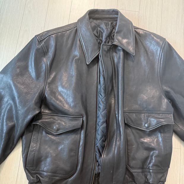 쿠어 베지터블 레더 A-2 자켓 (블랙) L