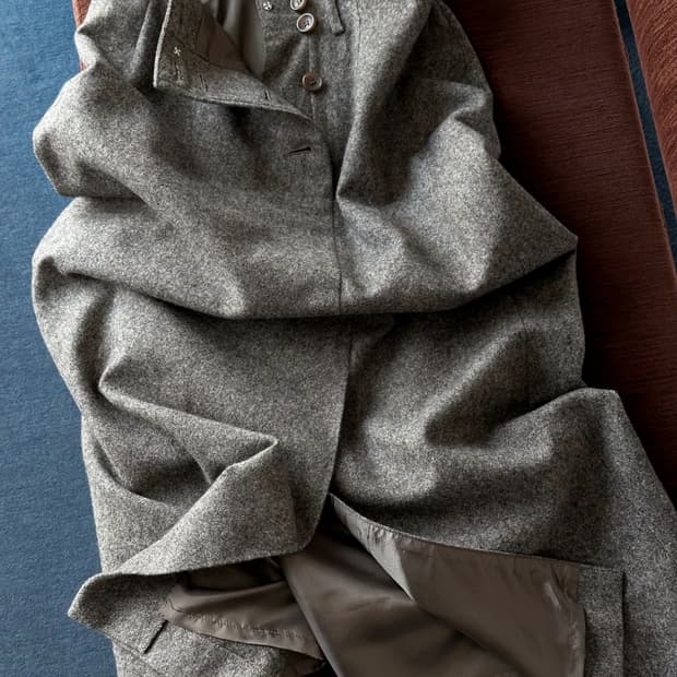 Tweed fabric panel loose skirt