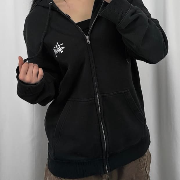 스투시 베이직 빅로고 후드집업