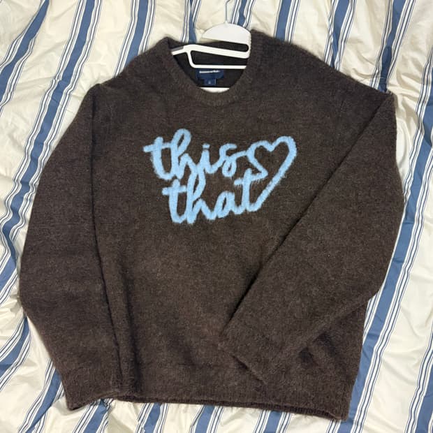 디스이즈네버댓 모헤어 니트 L 브라운