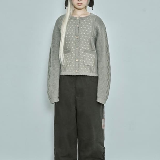 허그유어스킨 체크 롤업 코튼 팬츠 브라운