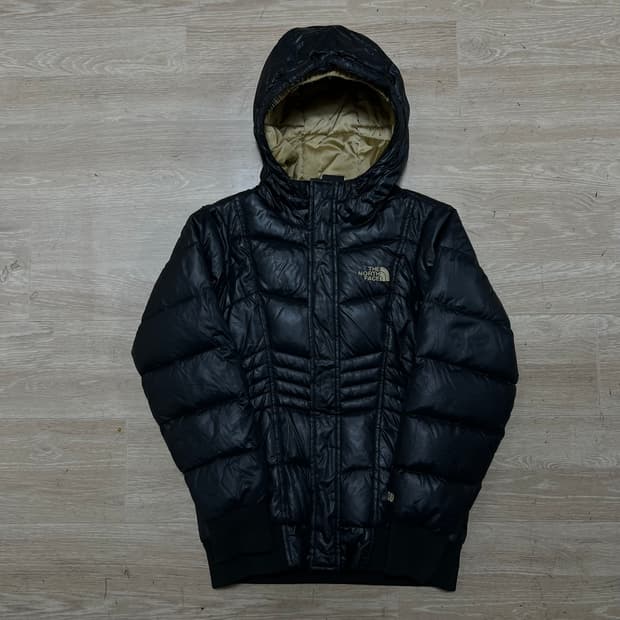 노스페이스 키즈 다운 550 하프돔 후드 패딩 점퍼 [블랙] 10-12세