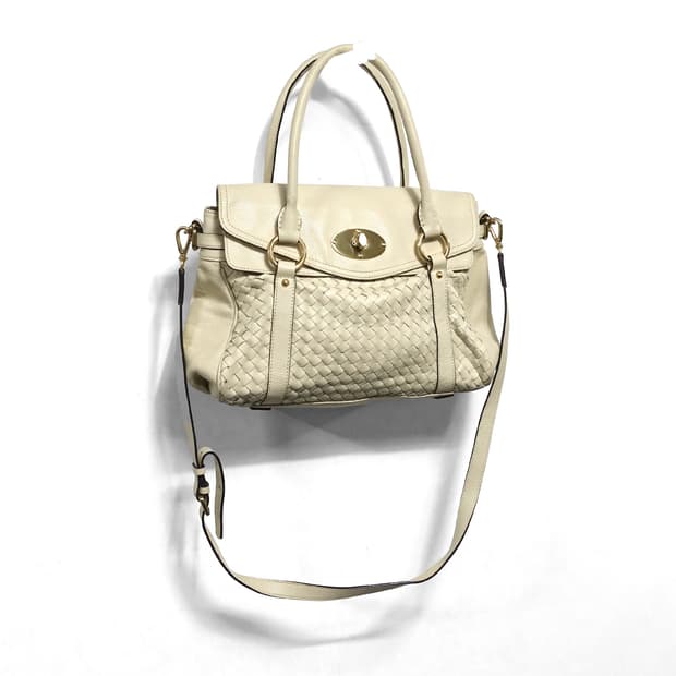 ANNE KLEIN 앤클라인 크림 아이보리 2way 숄더 레더백