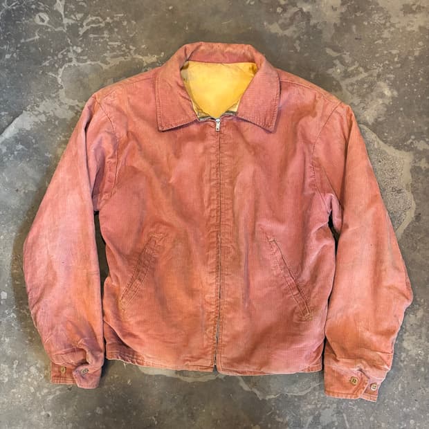 60년대 미국 빈티지 코듀로이 블루종 자켓