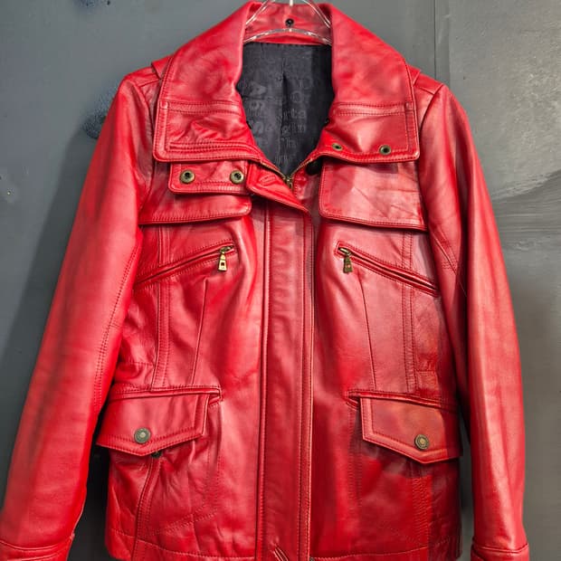 A6 빨간색 가죽 자켓 55 66