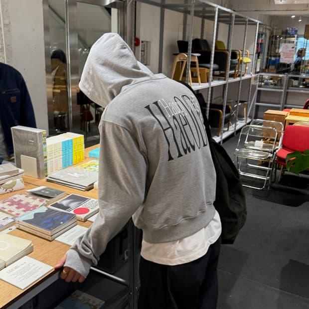 HaeODi Semi-crop Hoodie (GRAY)