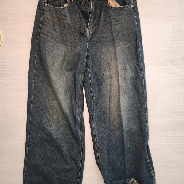 워시드 데님 와이드