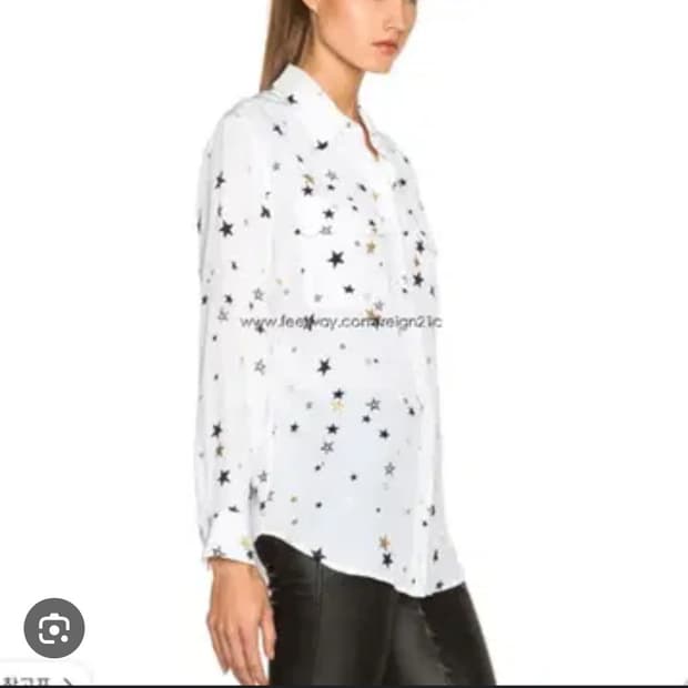 이큅먼트 EQUIPMENT 스타 패턴 실크 셔츠 S사이즈