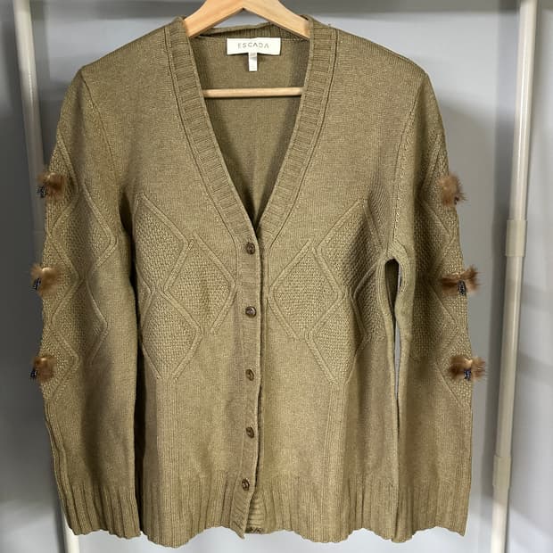 빈티지 에스카다 캐시미어 혼방 가디건