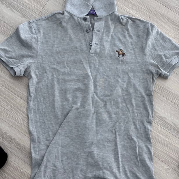 폴로 퍼플라벨 남성 회색 반팔 카라티 S