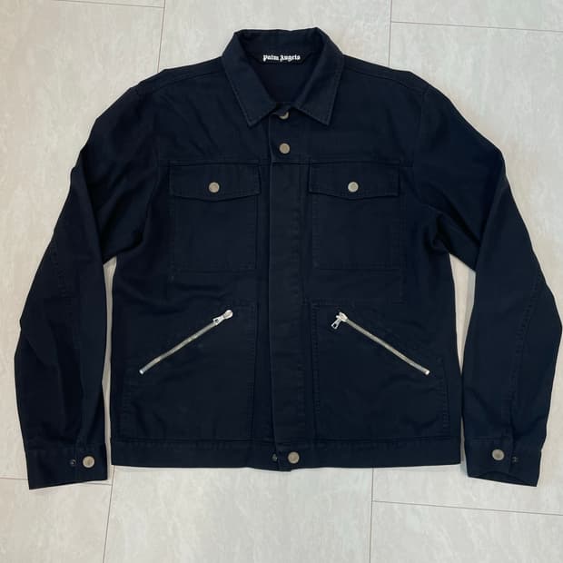 Palm Angels 팜엔젤스 시그니처 로고 코튼 자켓 블랙
