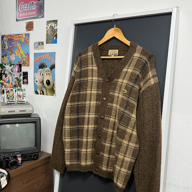 Scofield Vintage 스콜필드 빈티지 체크 니트 가디건
