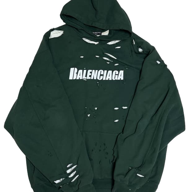 [XS] 발렌시아가 디스트로이드 후드 그린