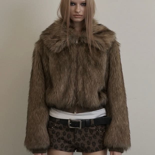 셋업이엑스이 퍼자켓 FUR SHORT JACKET BEIGE