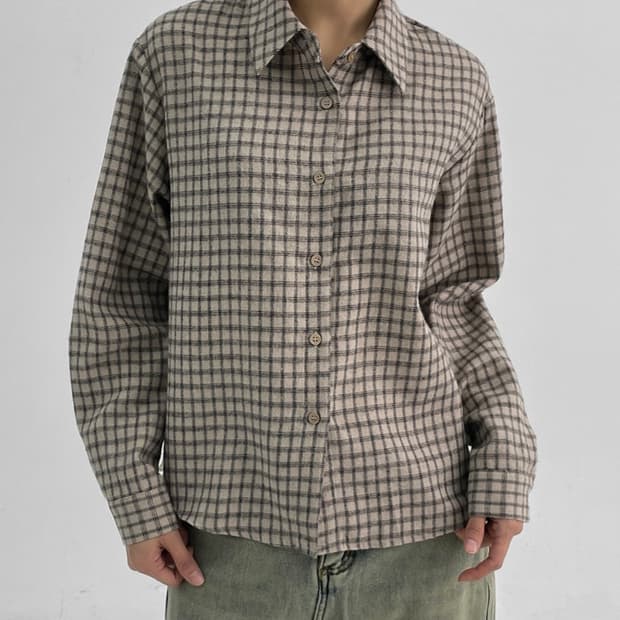 블랙업 |  피치 기모 체크 셔츠