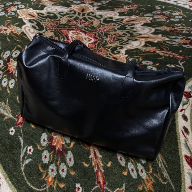 beams light faux leather boston bag