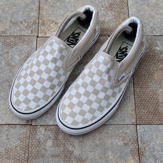 (245)반스 체커보드 슬립온 프렌치 오크 