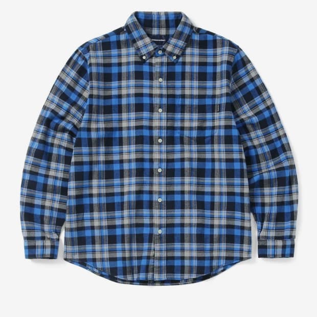 (디네댓)Flannel check shirt-blue XL