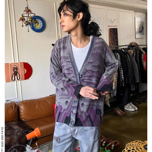 1990s KRIZIA Poi Itlay Angora Cardigan