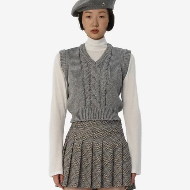 Curetty vest 큐리티 니트 조끼