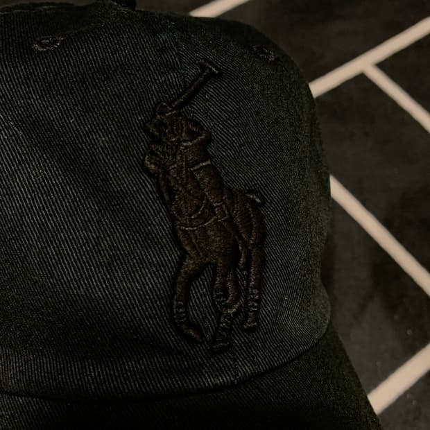 폴로 양각자수 빅포니 트윌볼캡 트리플블랙