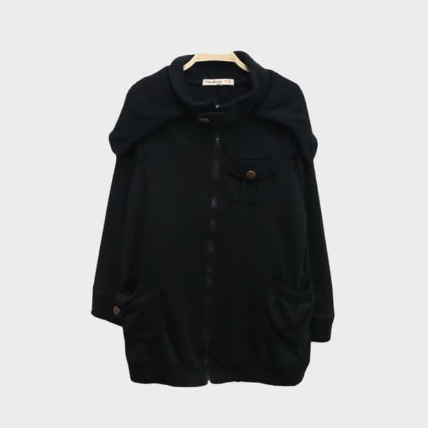 CUTIE BLONDE 블랙 후드 집업 60507