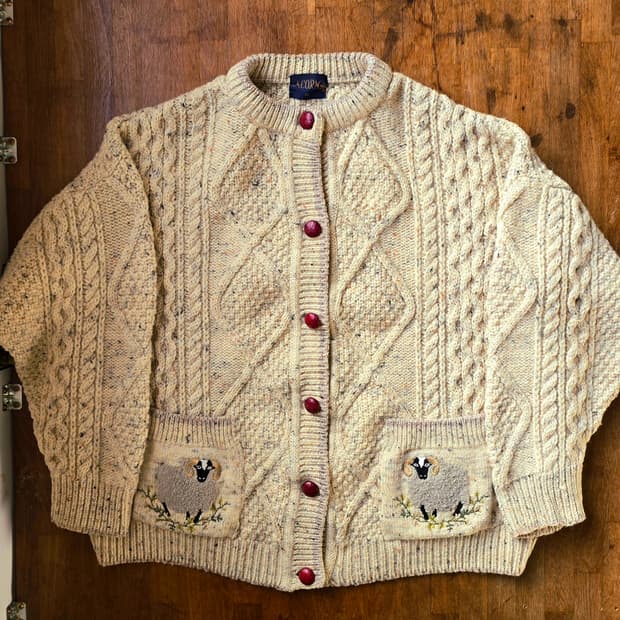 유로 빈티지 피셔맨 가디건 L 