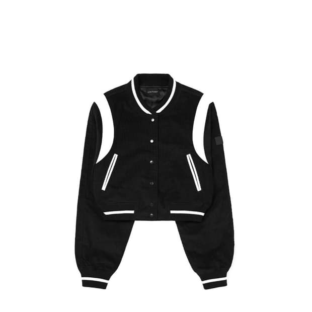 레더리 크롭 바시티 자켓