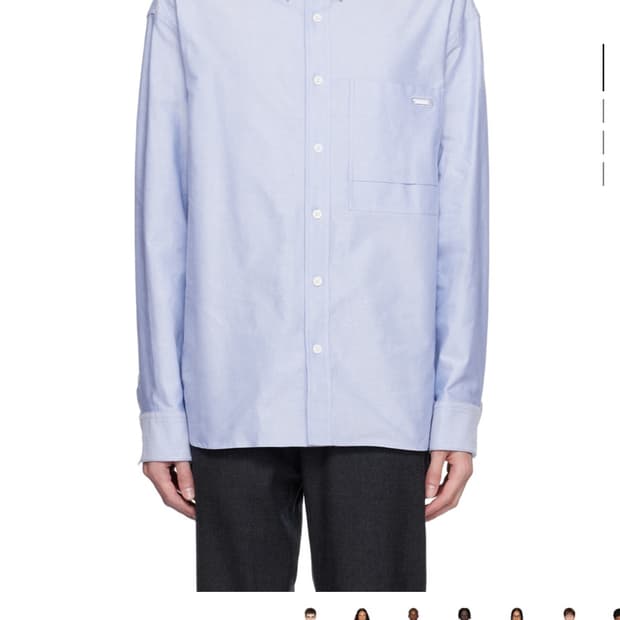 솔리드 옴므 블루 포켓 셔츠