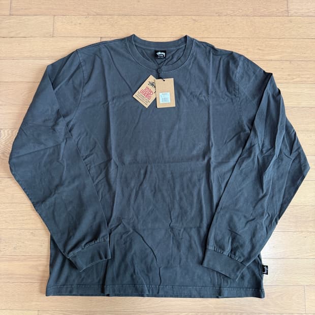 [XXL] stussy 스투시 피그먼트 다이드 롱슬리브 긴팔 티셔츠 블랙