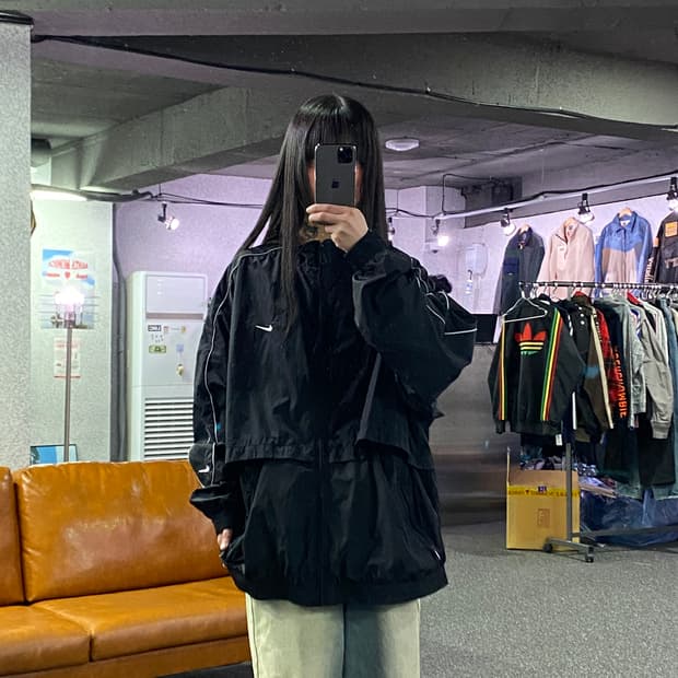 나이키 NSW 솔로스우시 우븐 트랙 자켓 블랙 B4378 