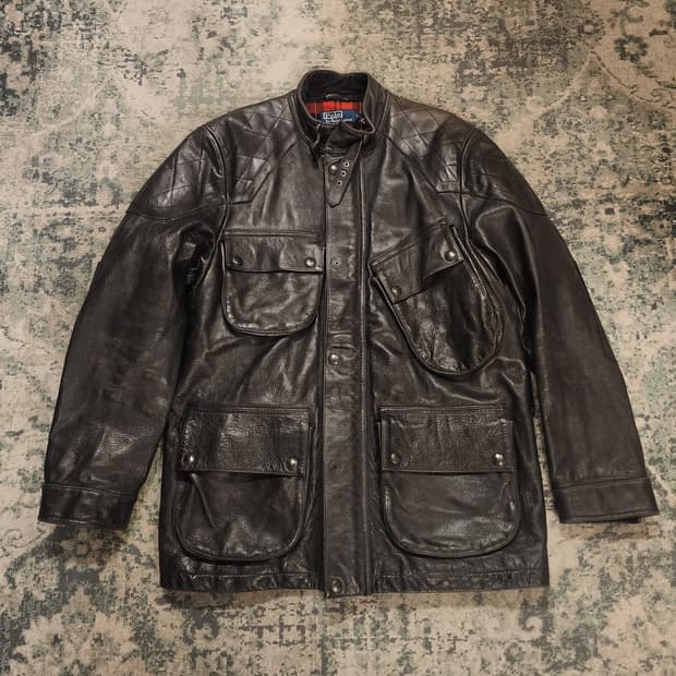 90s 오리지날 폴로 모터사이클 레더자켓