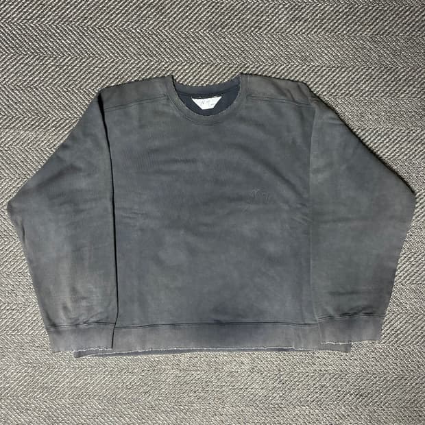 1) ancellm EMBROIDERY UNEVEN SWEAT SHIRT