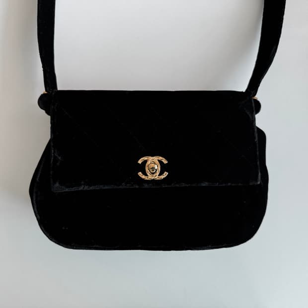 빈티지 샤넬 벨벳 숄더백