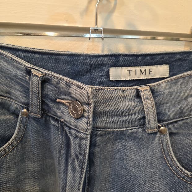 TIME 타임 데님  와이드 통청바지