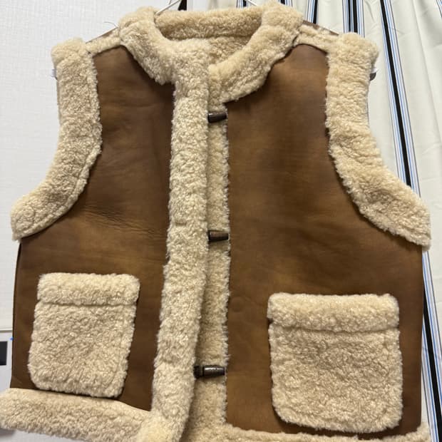 오로 스웨이드 무스탕 베스트 브라운 새상품 M사이즈