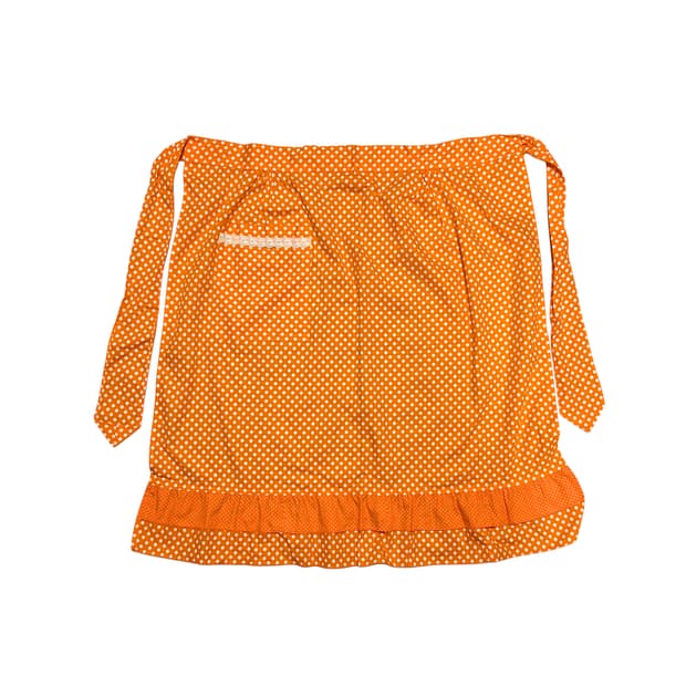 일본 빈티지 오렌지 도트 에이프런 앞치마 레이스