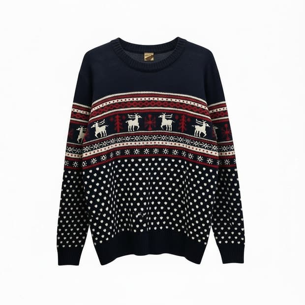 USA VINTAGE 페어아일 레인디어 패턴니트 스웨터 도트포인트 디테일