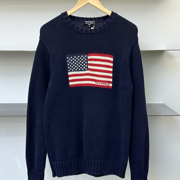 폴로진스컴퍼니 스타앤스트라이프 코튼 스웨터