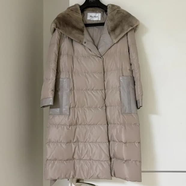 밍크퍼후드 롱 패딩