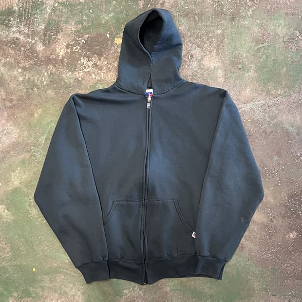 90's [L] 러셀 애슬레틱 빈티지 블랭크 무지 후드집업