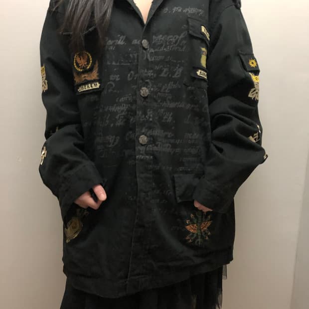 빈티지 블랙 펑크 디테일 자켓