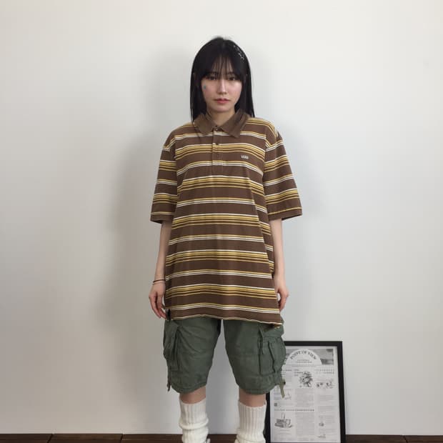 Vans Brown Stripe Polo Shirt