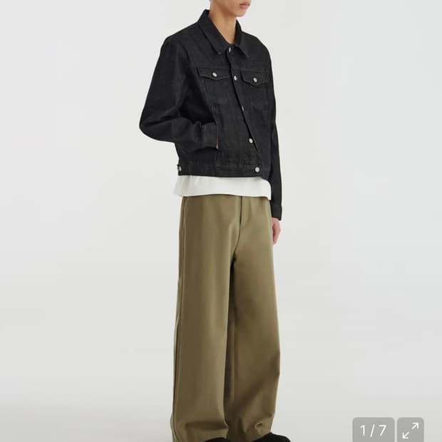 [L]유스 데님 트러커 자켓 워시드 블랙